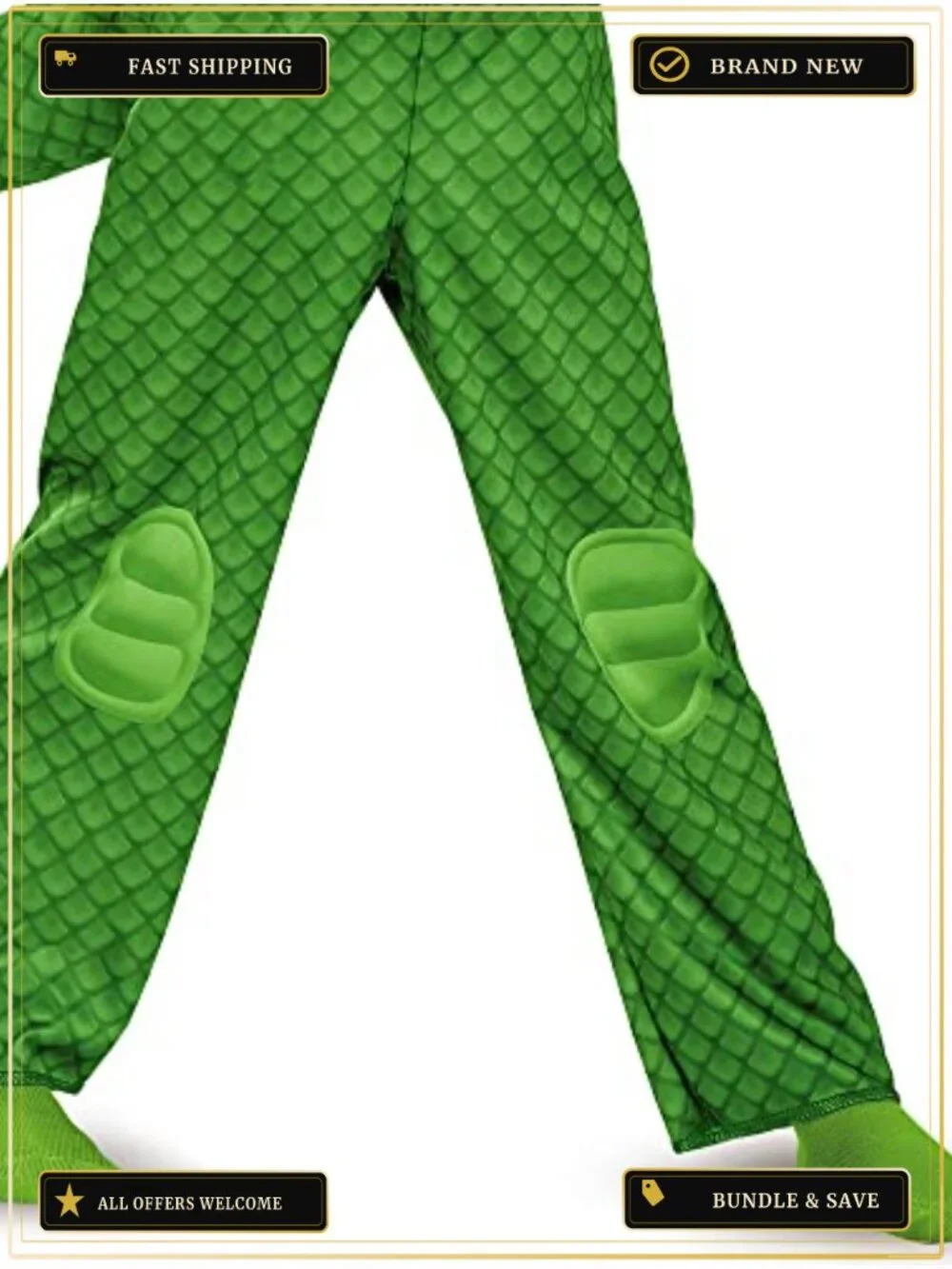 Kids Gekko Costume Jumpsuit with Detachable Tail and Headpiece